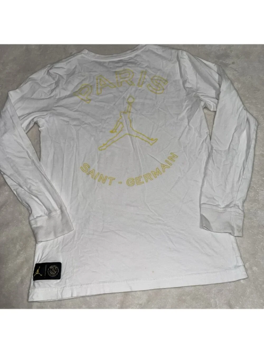Jordan PSG Paris Saint Germain Youth XL White Long Sleeve Shirt Soccer Logo